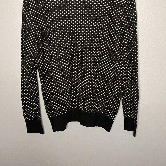 Loft Outlet Ice Skates Black and White Polka Dots Sweater Size XL - Picture 9 of 9